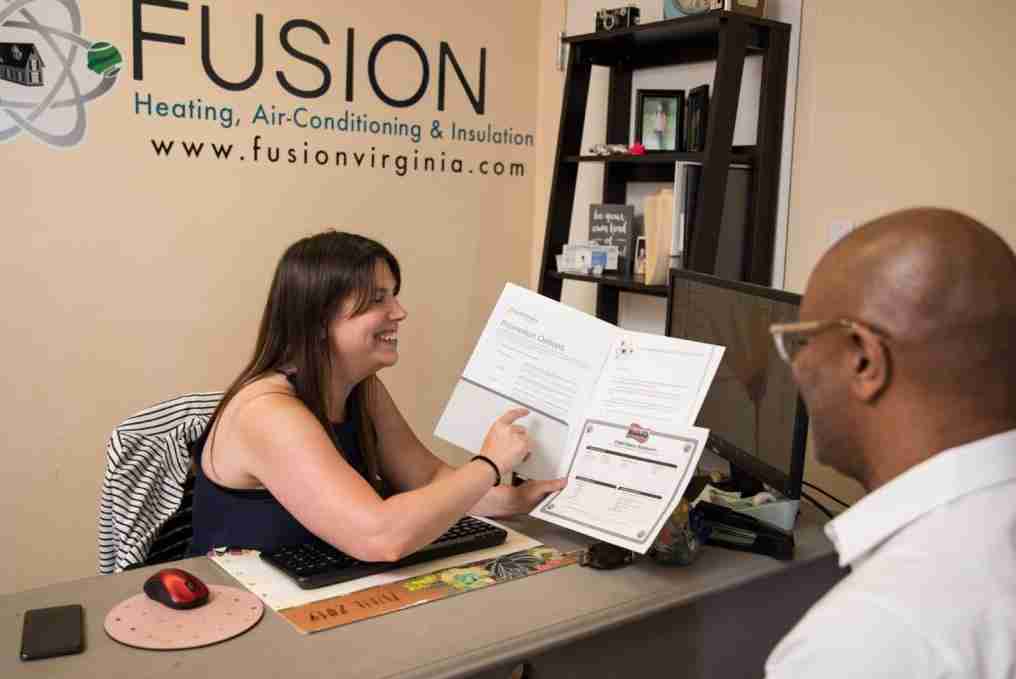 Paperwork with client